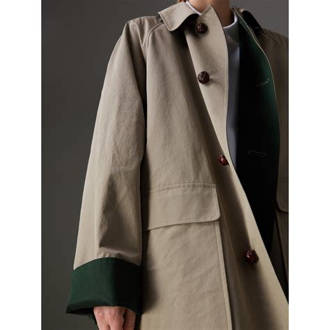 burberry beige reissued waxed gabardine car coat|Reversible Check Gabardine Car Coat in Archive beige.